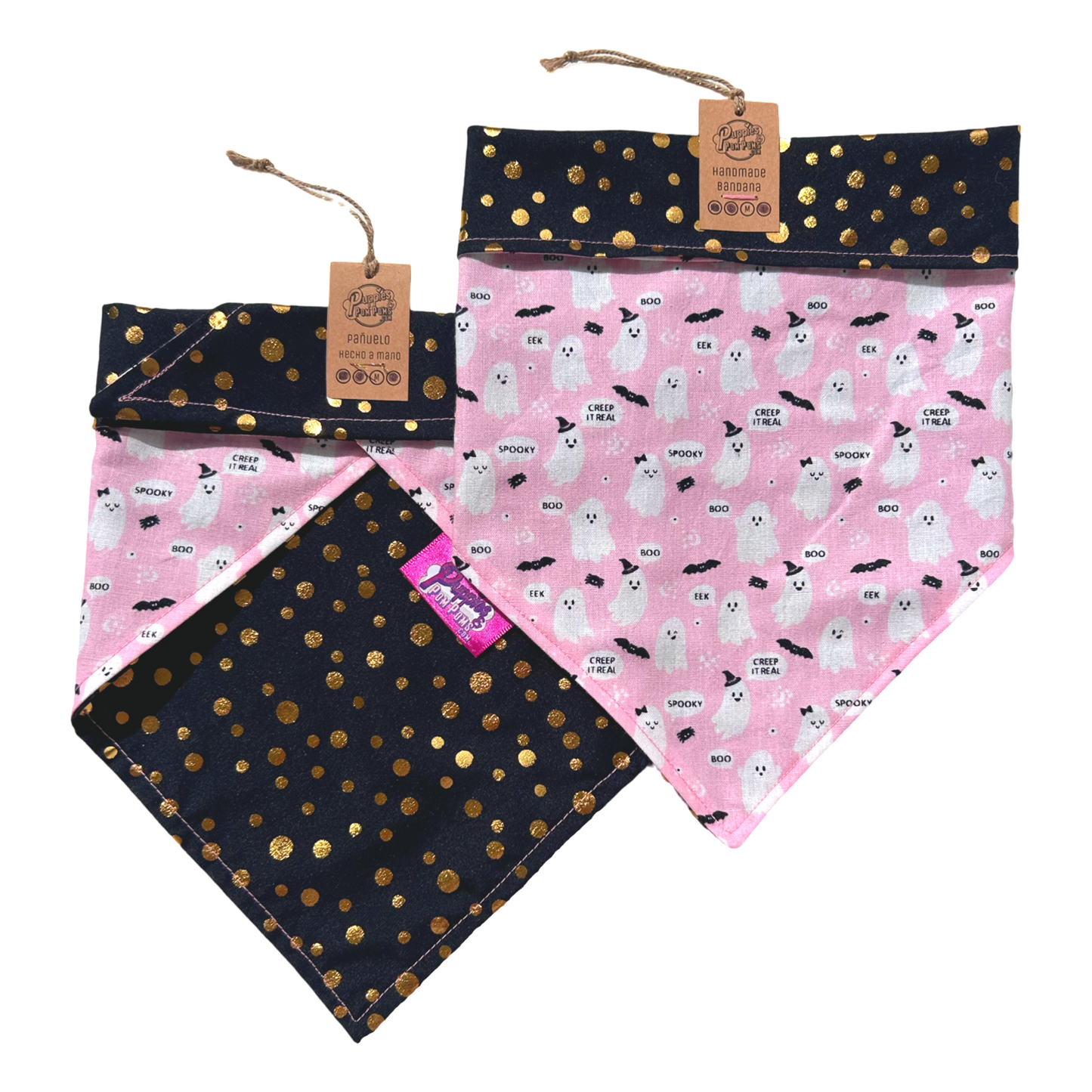 Cute Ghosts Halloween Dog Bandana - Tie on-2