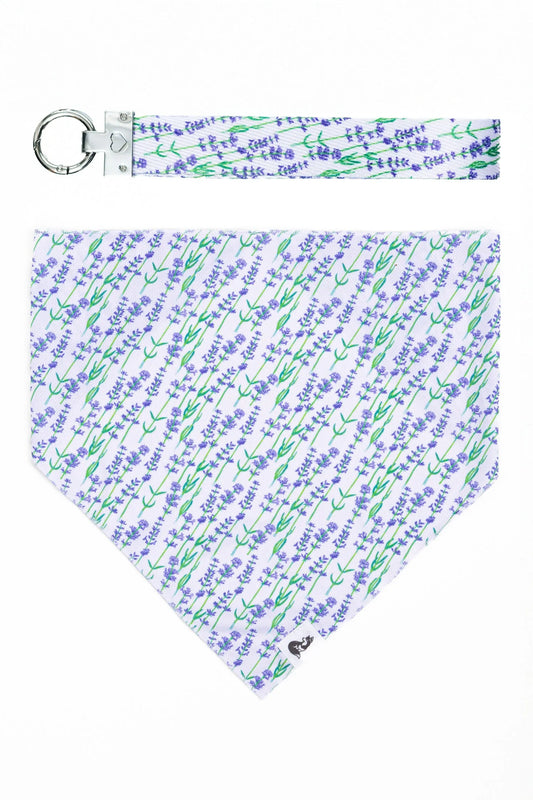 Lavender Blooms Dog Bandana & Matching Keychain-0