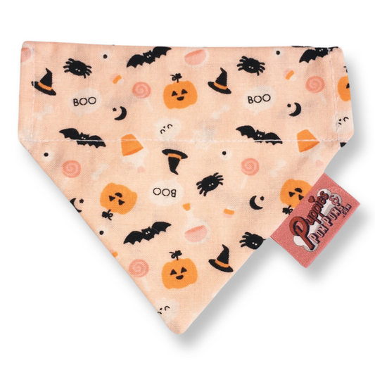 Boo! Halloween Pumpkin & Creepy Critters Dog Bandana-0