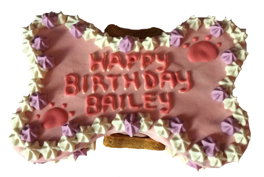4 Inch Birthday Dog Bone Cake-0
