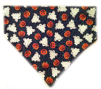 Halloween Over The Collar Dog Scarf With Ghosts-0