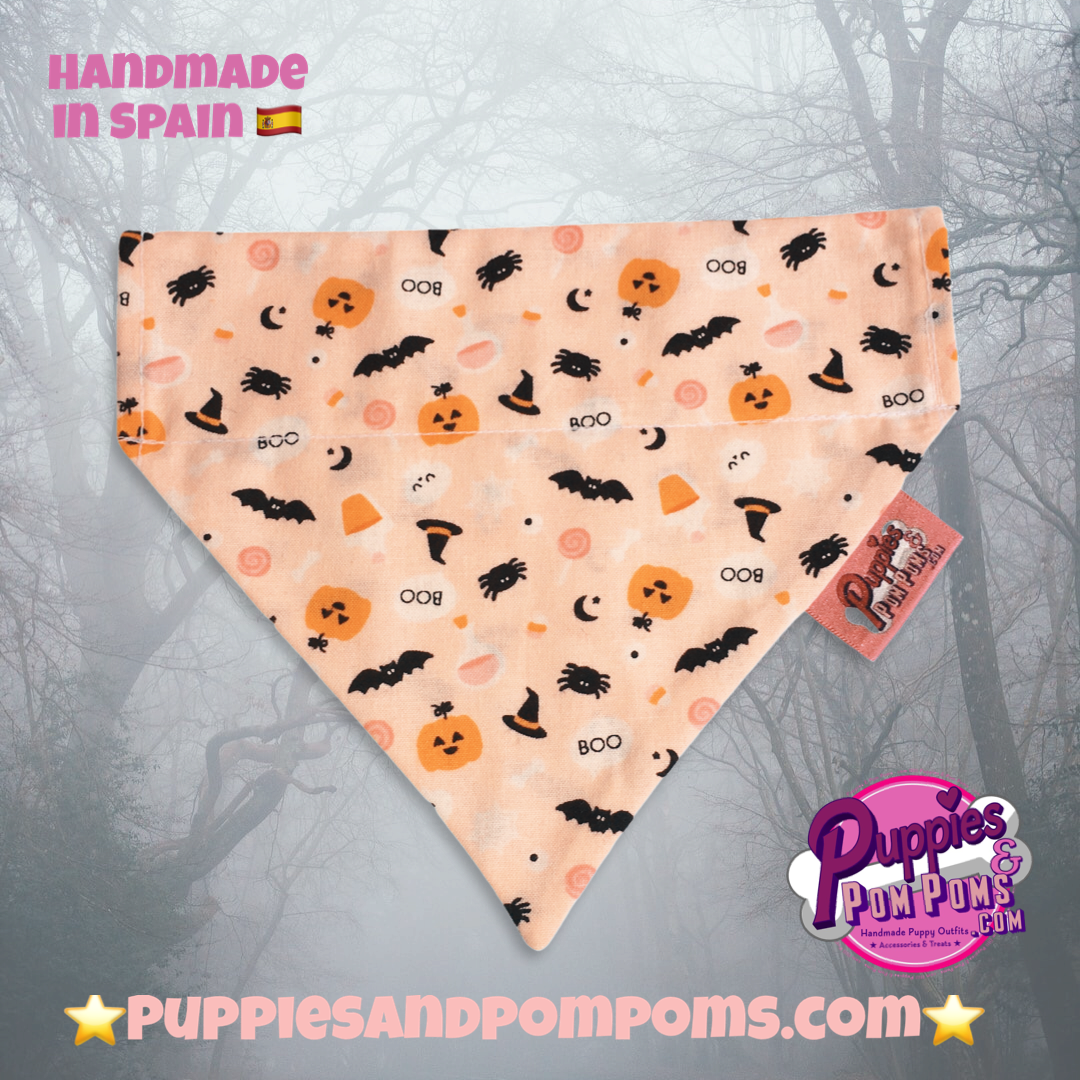 Boo! Halloween Pumpkin & Creepy Critters Dog Bandana-3